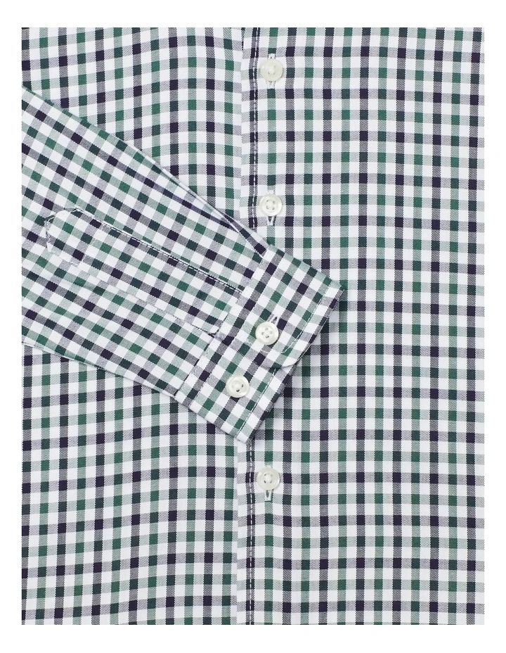 Youth Fit Check Shirt in Green