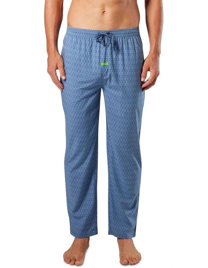 Hexo Geo Bamboo Woven Sleep Pant in Blue