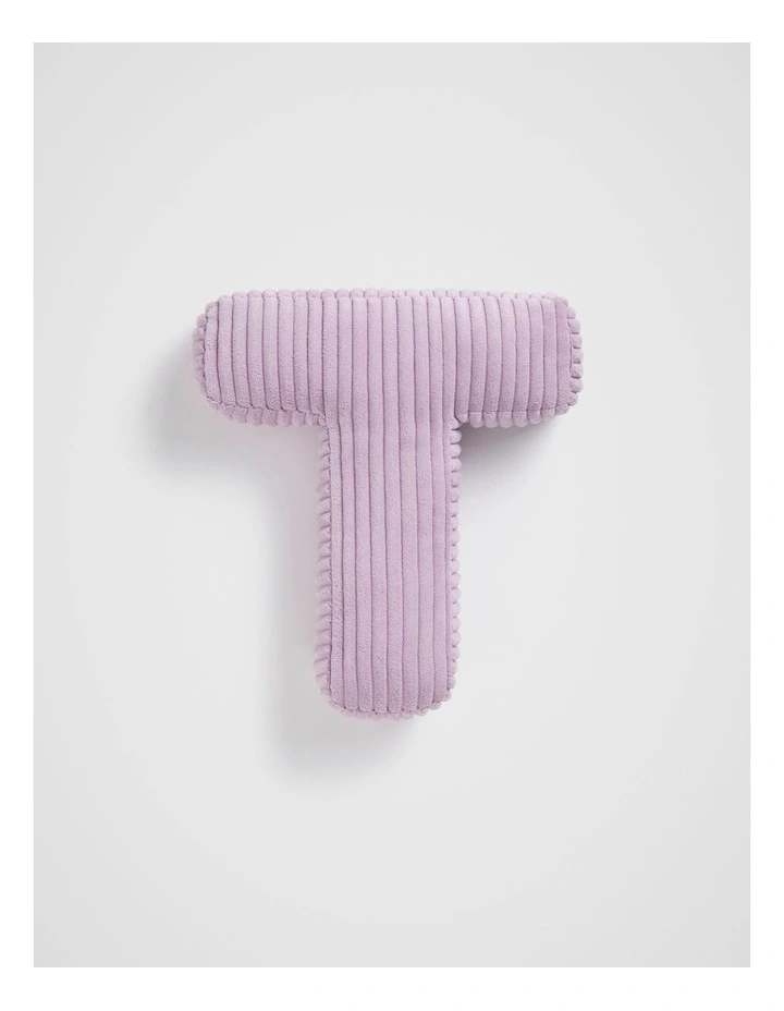 Orchid Cord Initial Cushion T in Purple