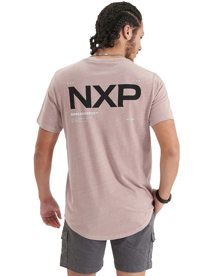 Delta Time Dual Curved Tee in Pigment Etherea