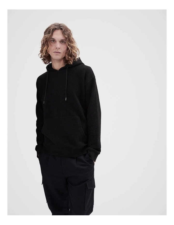 Textured Hoodie in Black