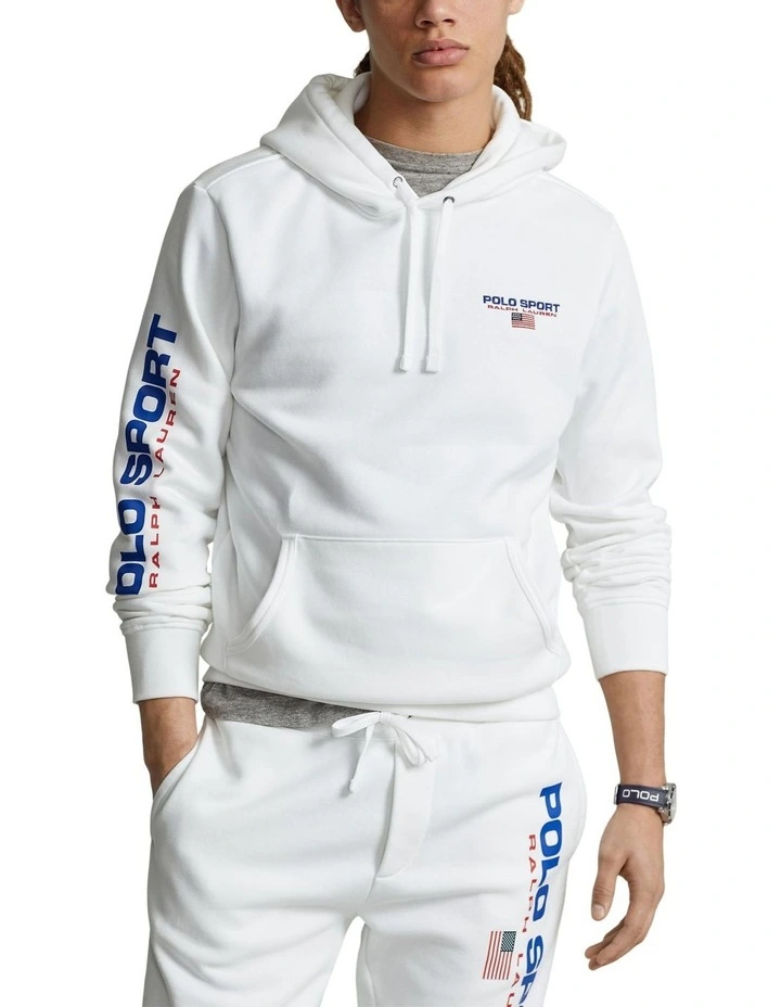 Sport Fleece Hoodie in White