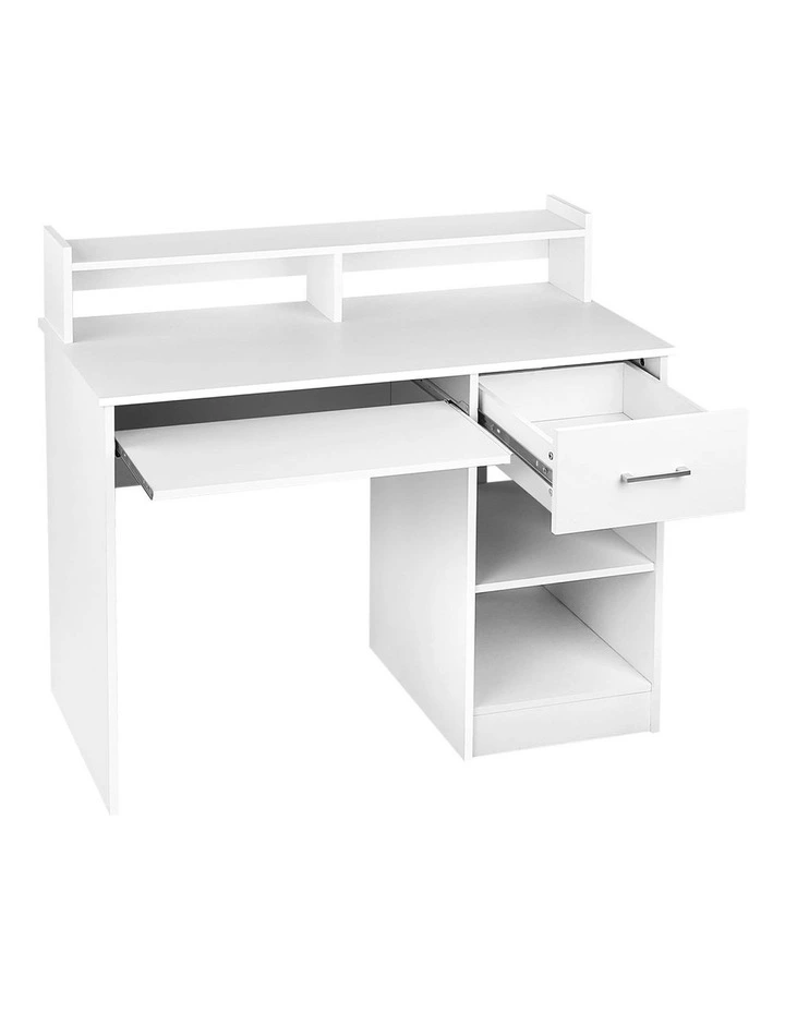 Computer Desk Shelf Drawer Cabinet 100CM in White