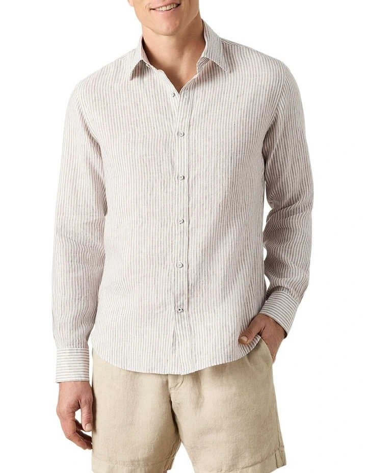 Bradfield Stripe Shirt in Brown