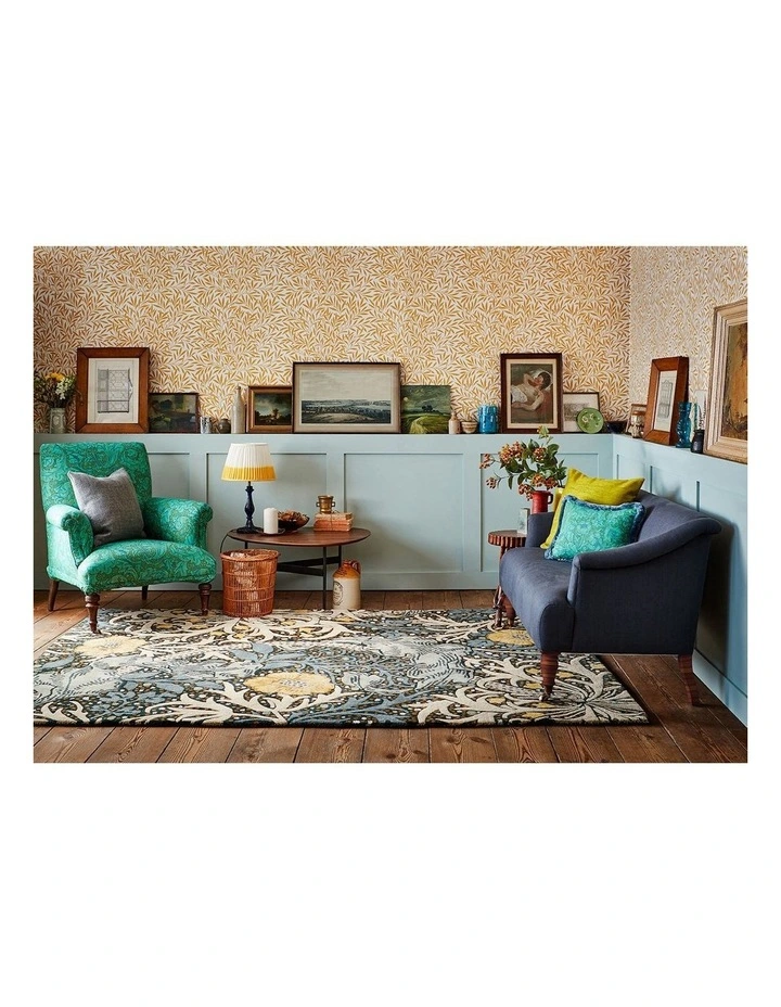 Seaweed Rug 127008 in Teal
