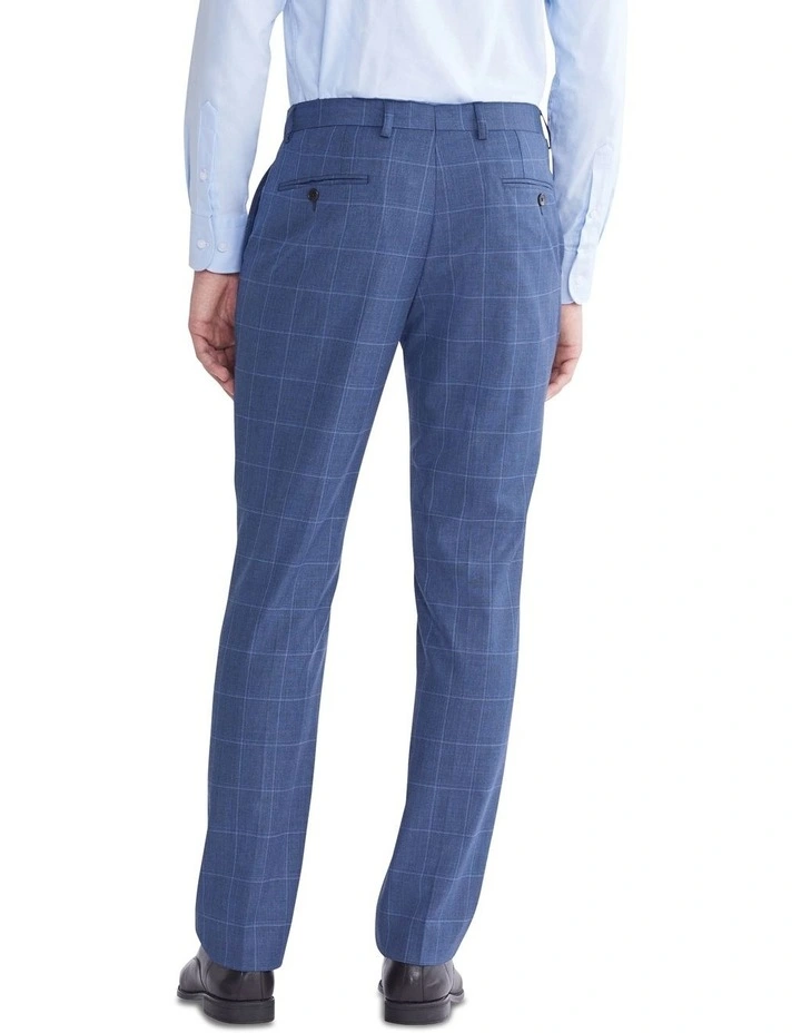Window Pane Check Tailored Suit Pant in Blue