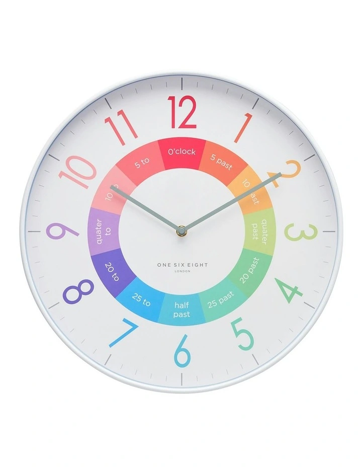 Happy Time Wall Clock 40cm in Rainbow