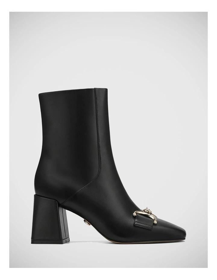 Naomi Leather Ankle Boot in Black