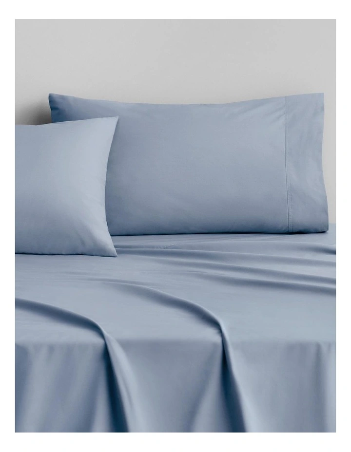 Byren Percale Sheet Set in Blue Mist