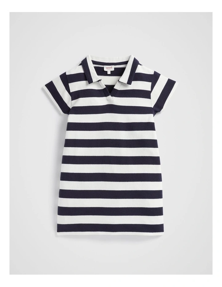 Core Rugby Dress in Midnight Stripe