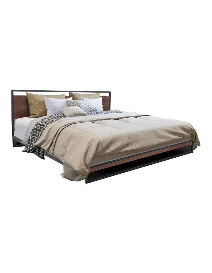 Azure Bed Frame with Headboard in Black/Brown