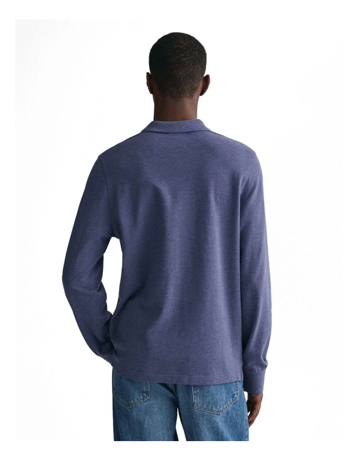Shield Piqu Rugger in Dark Jeansblue Melange