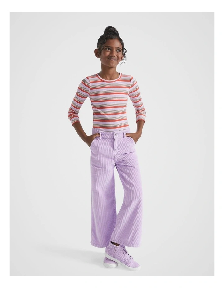 Stripe Rib Tee in Orchid