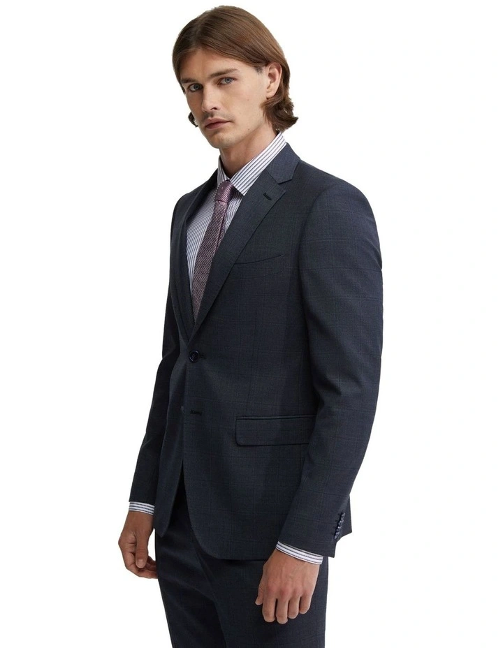 Auden Checked Wool Suit Jacket in Gunmetal Check