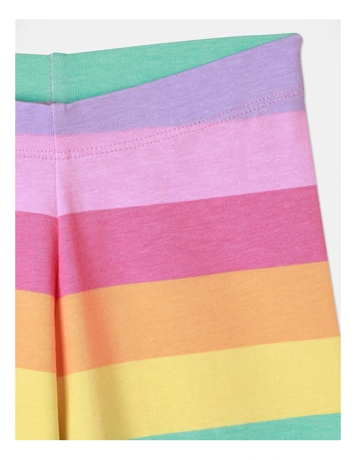 Essential Rainbow Stripe Legging in Rainbow