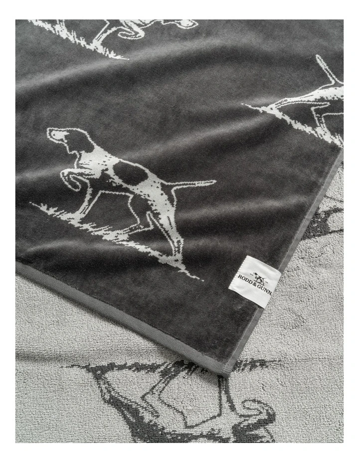 Dog Days Beach Towel in Charcoal/Silver