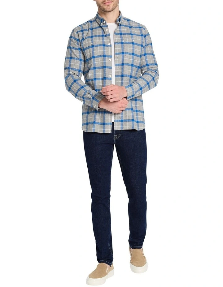 Check The Web Ls Shirt in Grey/Blue