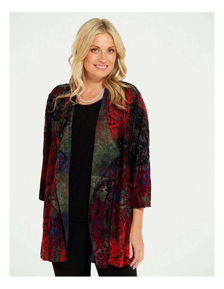 Watts Burnout Spliced Cardigan in Rust