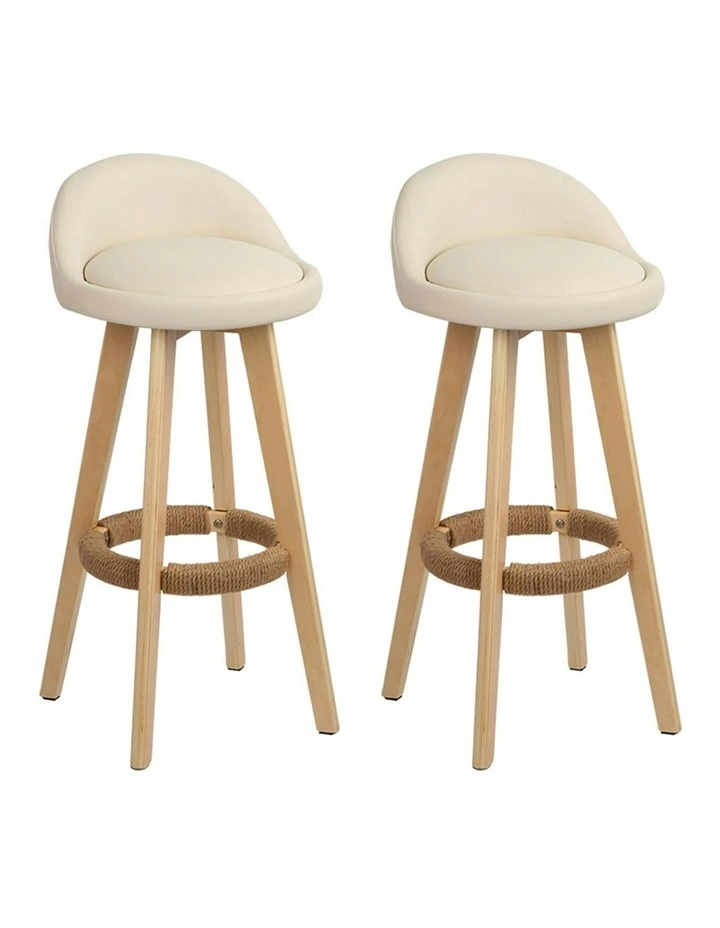 Pu Leather Bar Stools in Beige