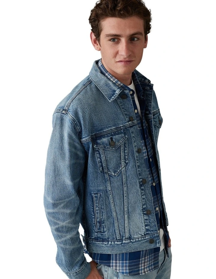 Denim Trucker Jacket in Light Blue