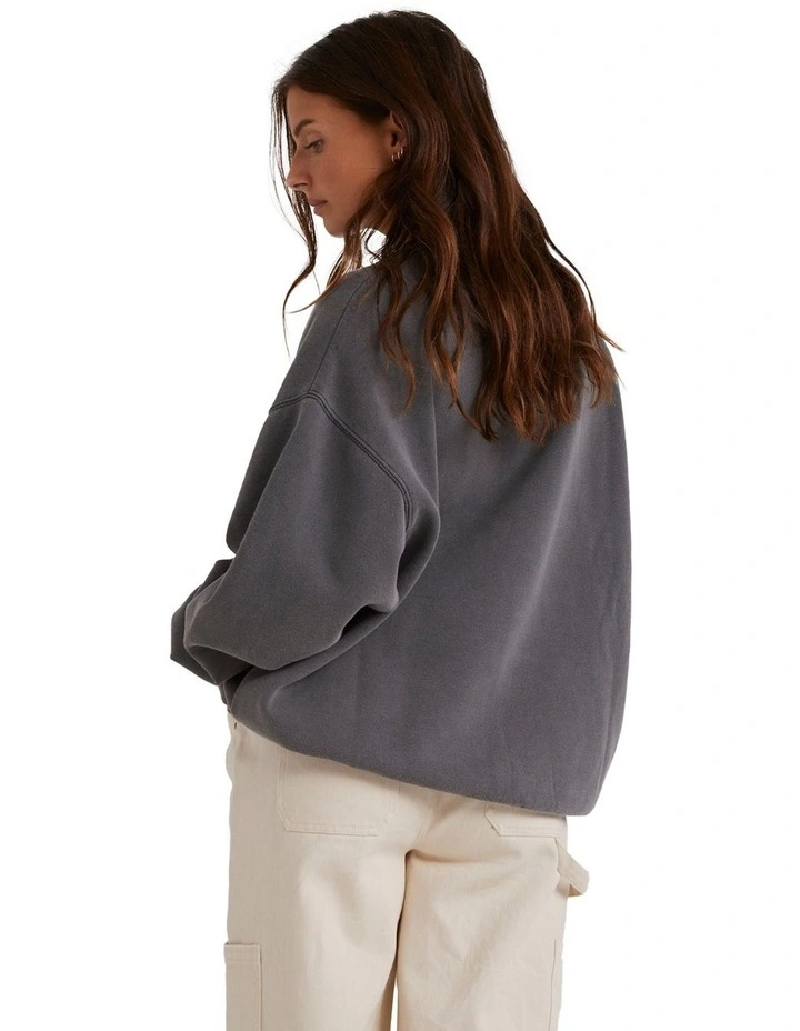 Bite Me Canyon Crew Sweater in Off Black