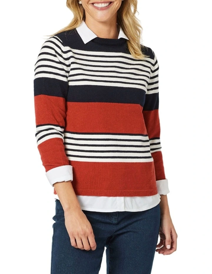 Molly Stripe Jumper in Spice