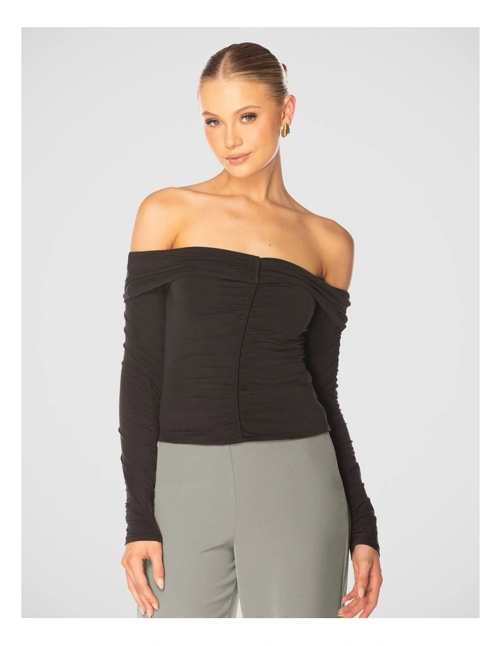 Eira Off Shoulder Top in Black