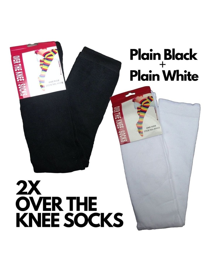 2 Pairs Ladies Knee Socks in Black