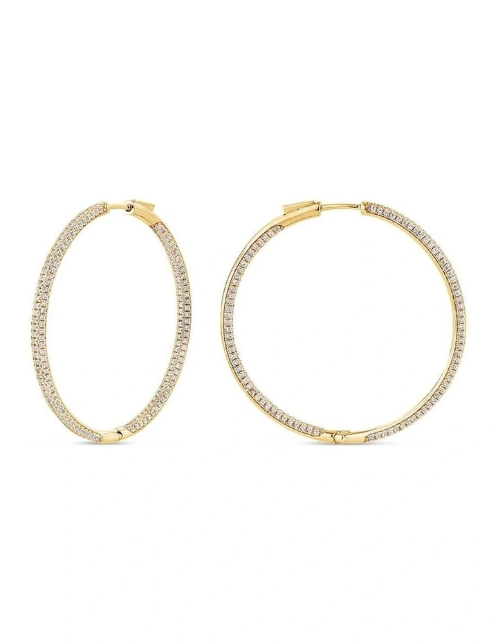 Pursuit Pave Hoops in Gold