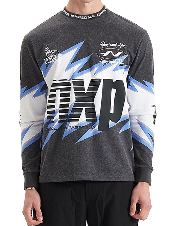 Paradigm Heavy Relaxed Long Sleeve Tee in Moto Print