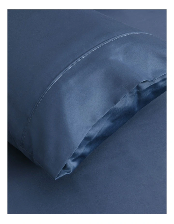 Cotton Rich Pillowcase Twin Pack in Navy