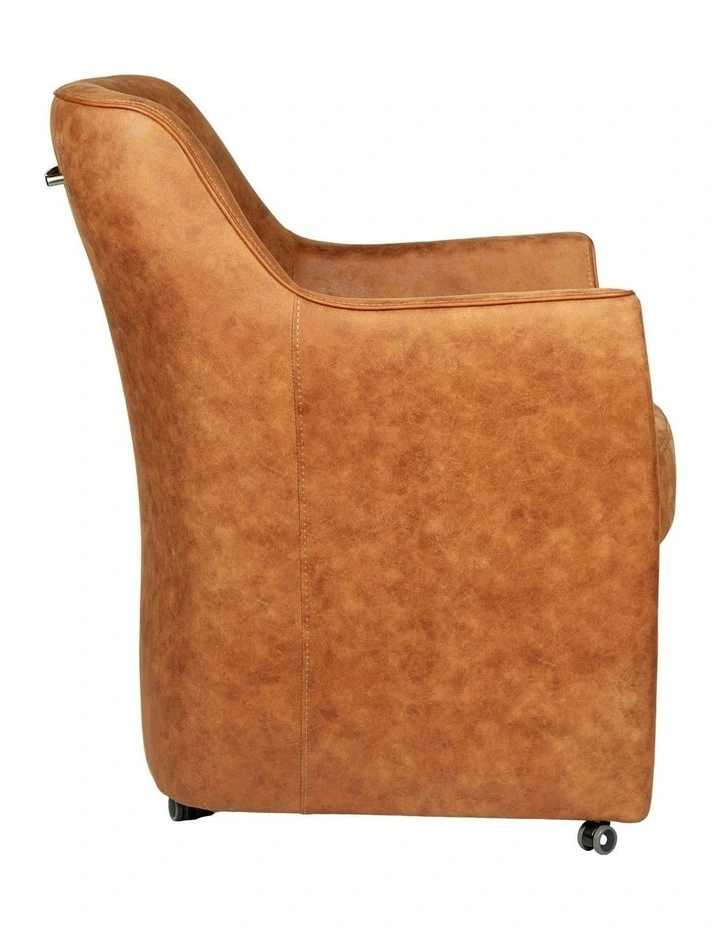 Armchair With Wheels Antique in Brown