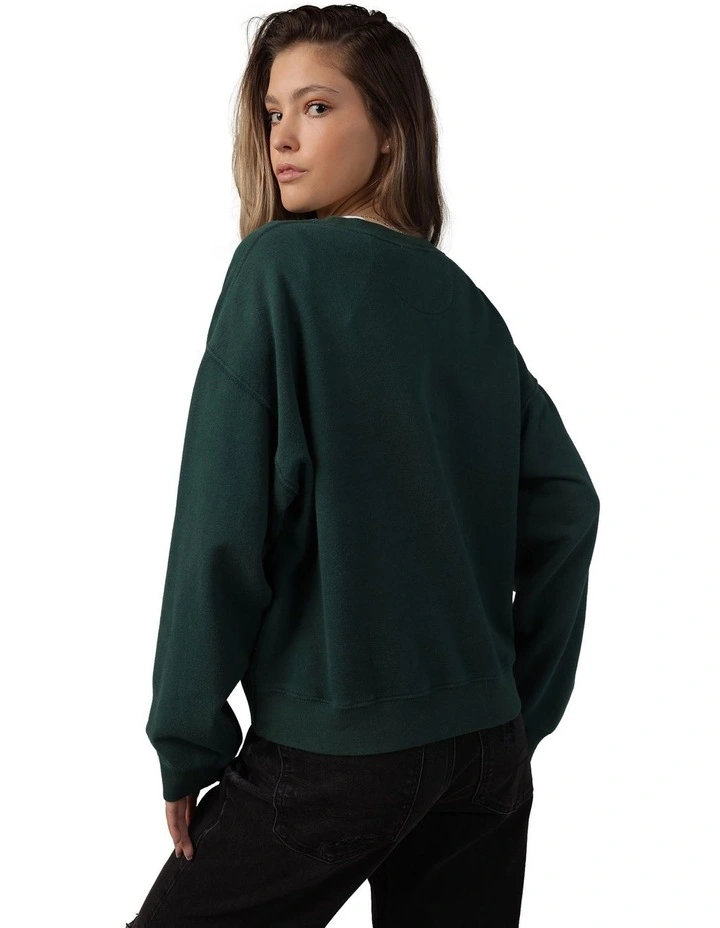 Funday Graphic Sweatshirt in Green Envy