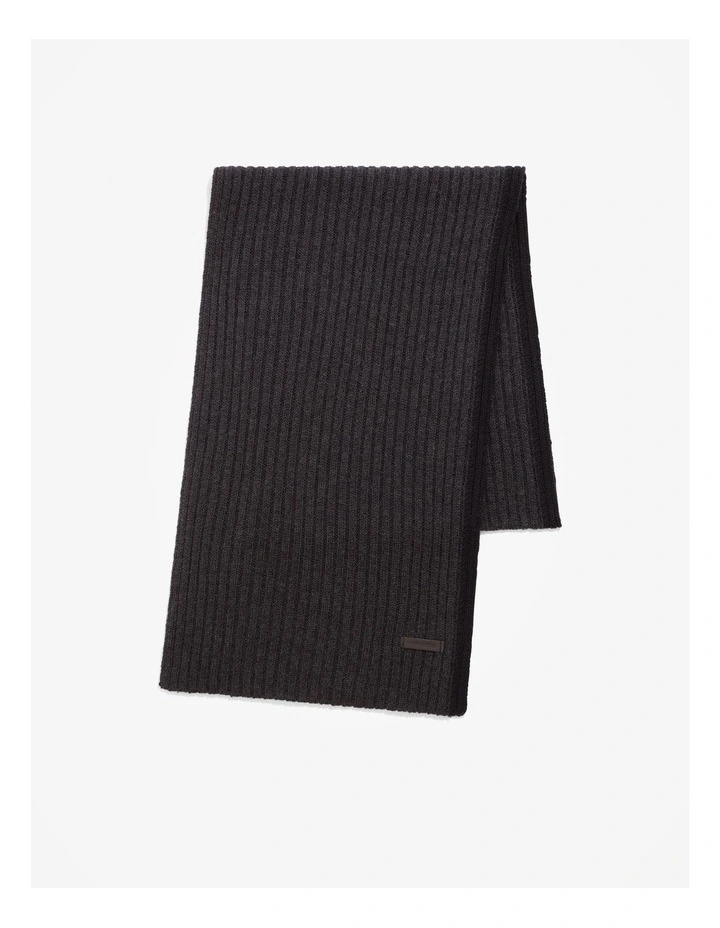 Tipped Rib Scarf in Charcoal