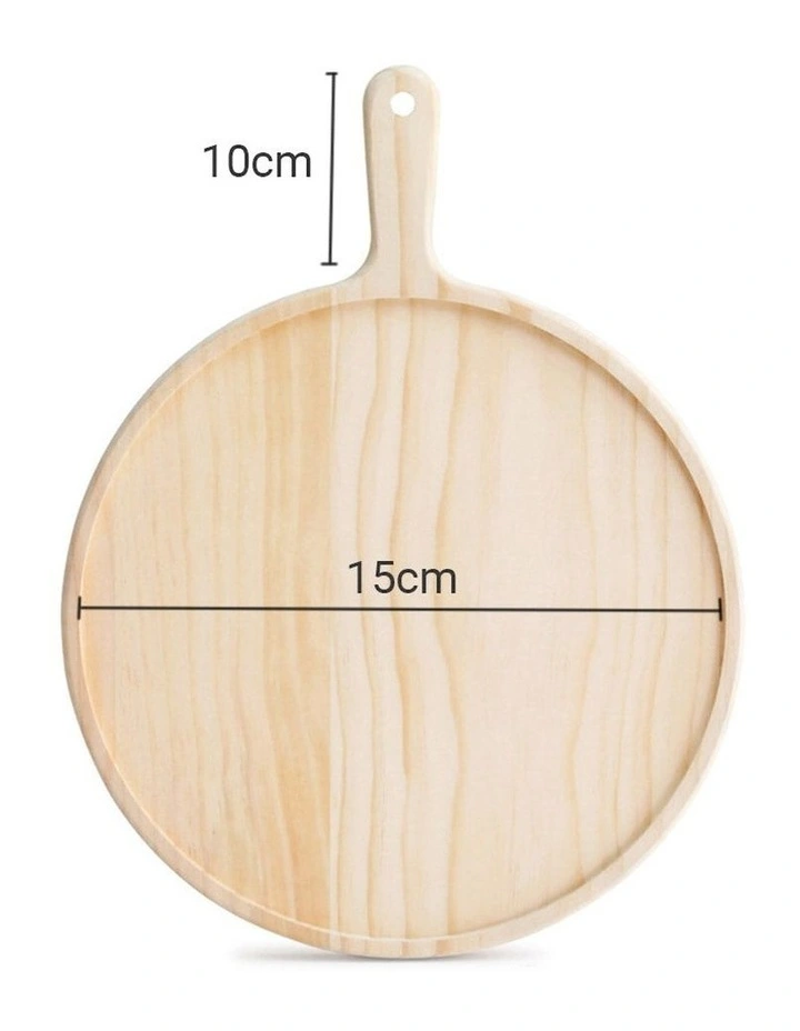 Round Premium Wooden Serving Tray 6 inch in Brown