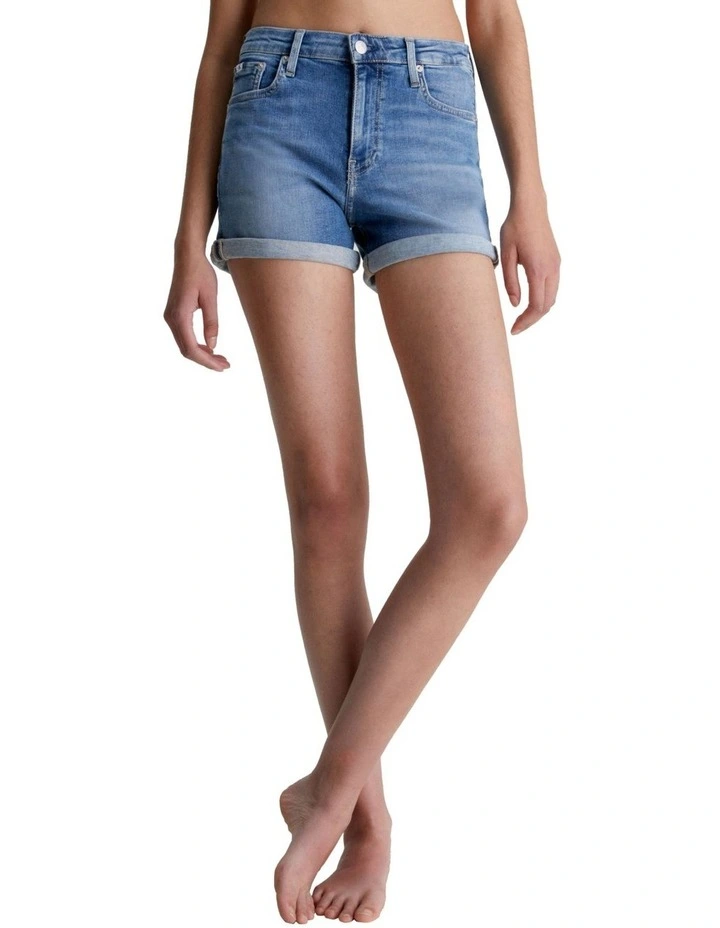 Mid Rise Shorts in Blue