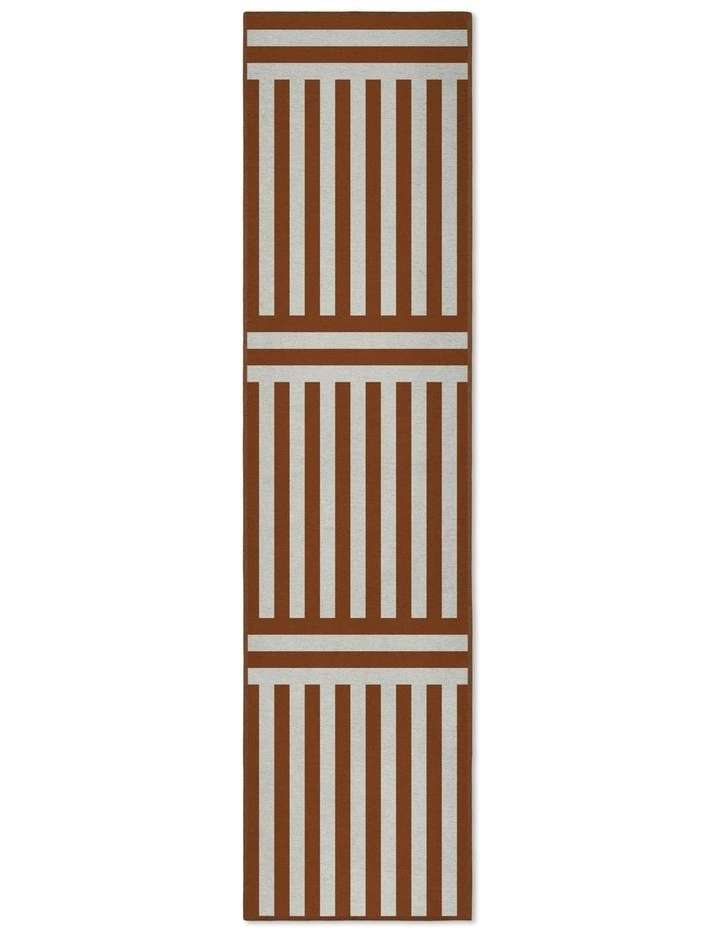 Plinth Chenille Rug Runner in Brown
