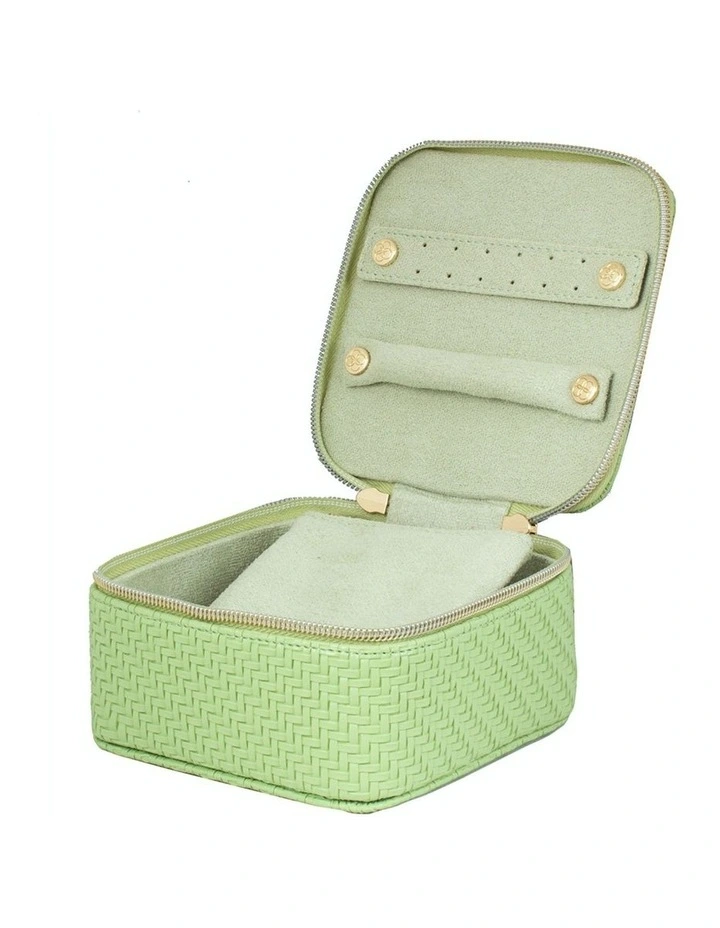 Herringbone Jewellery Cube in Pistachio