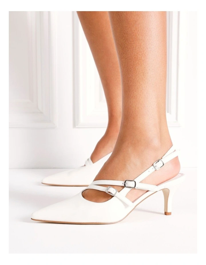 Frankie Heeled Shoe in White