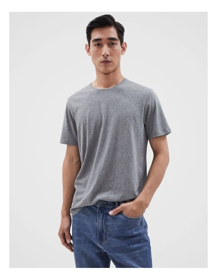 Classic Crew Neck T Shirt in Charcoal