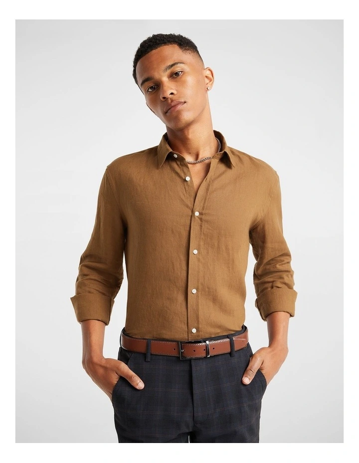West Hampton Pure Linen Shirt in Beige