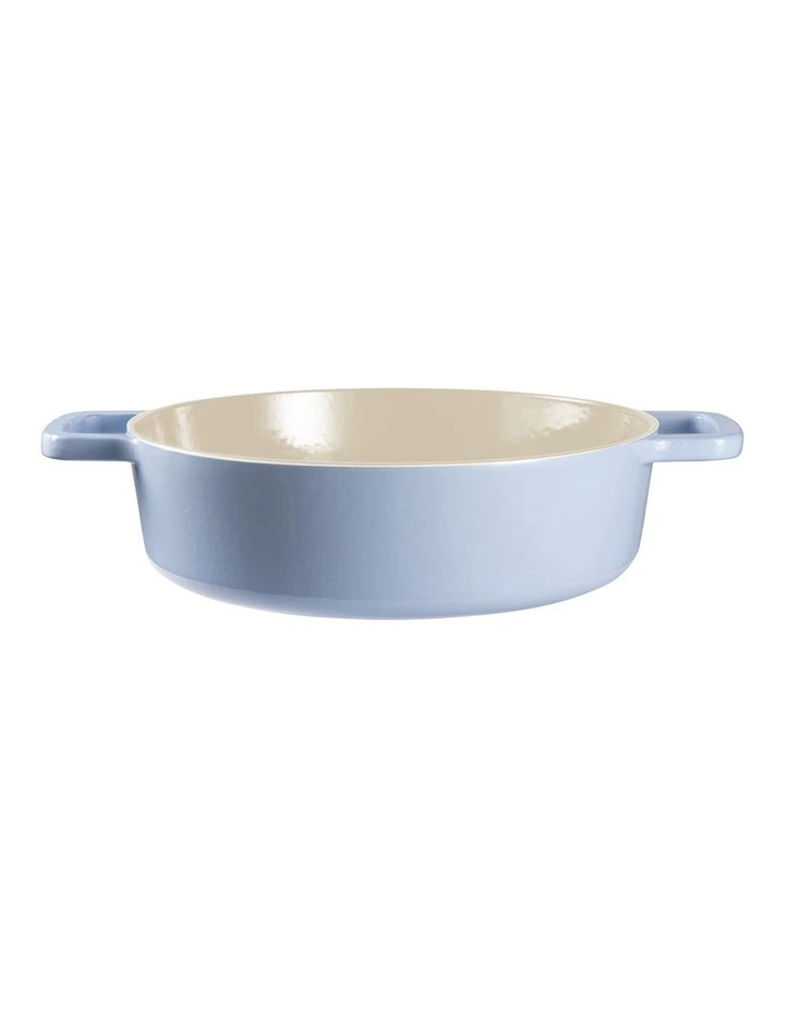 ID Pastel Cast Iron Low Casserole with Lid 28cm in Sky Blue