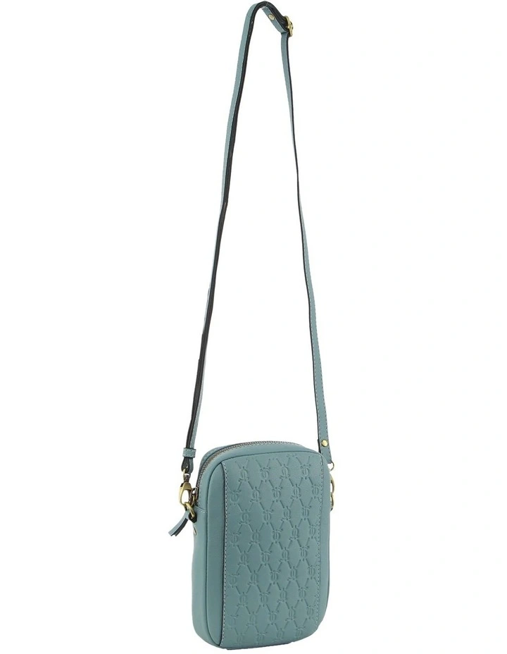 Leather Textured Design Phone Bag in Blue