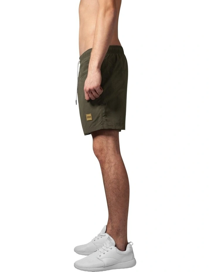 Block Swim Shorts in Olive