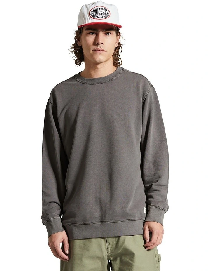 Vintage Reserve Crew Neck Hoodie in Charcoal