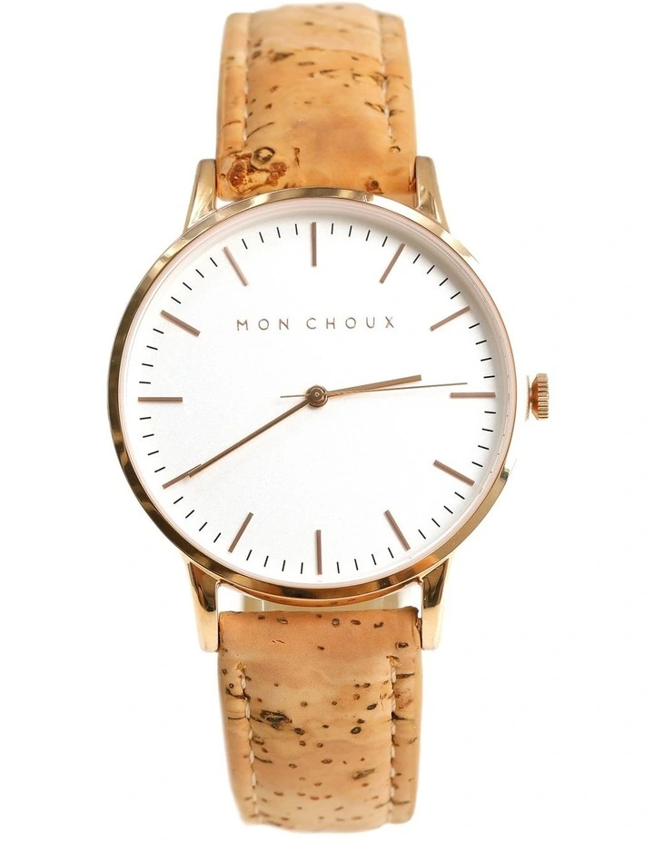Classic Vegan Leather Watch 38mm in Rose Gold