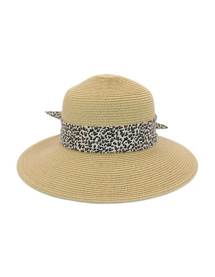 Jimena Cap in Tan/Leopard