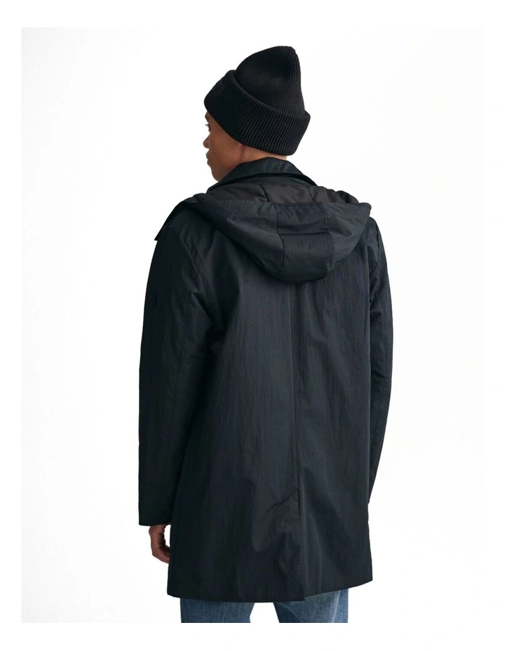 Padded Car Coat in Black