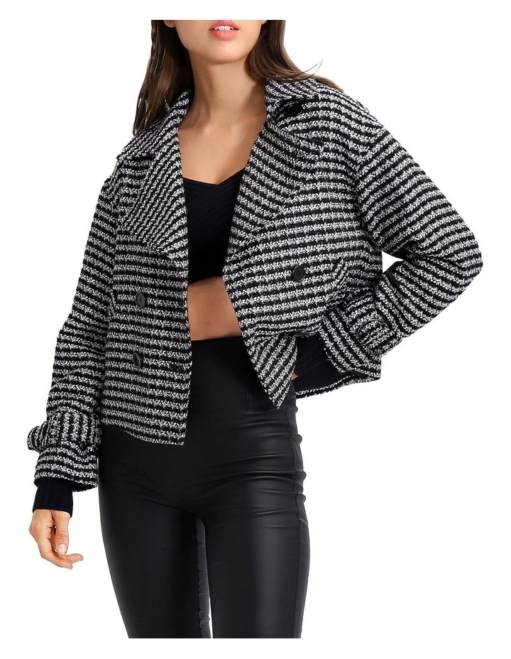 Power Over Me Tweed Jacket in Black/White