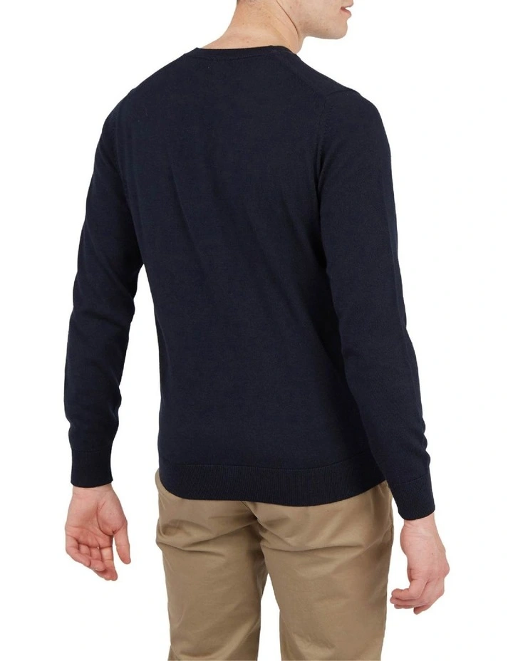 Signature Merino Crew Knit Dark Navy